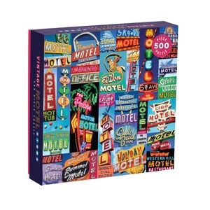 NWT Galison Vintage Motel Signs 500 Piece Jigsaw Puzzle